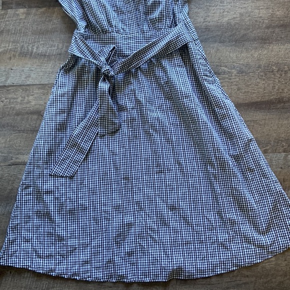 COURT & ROWE Gingham Midi Dress‎ Short Sleeves Black and White Picnic Check - Picture 8 of 14